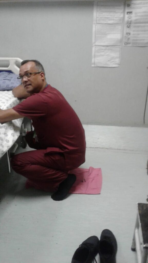 RMC SME demonstrating squatting birthing position 